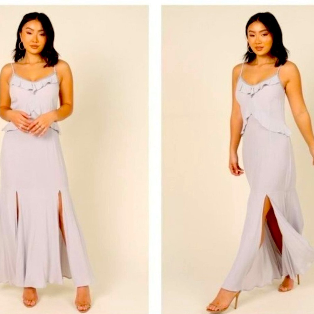 NWT Lovestitch X Petal & Pup | NEW Tanya Beaded Maxi Dress in Grey Size L